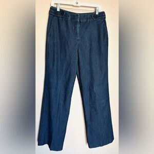 Larry Levine Dark Blue Stretch Denim‎ Trouser Pants Womens Straight Leg, 10